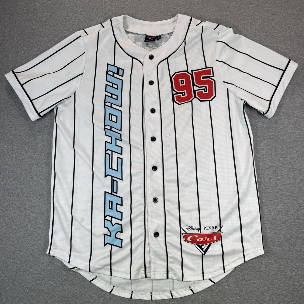 Disney Pixar Cars Jersey Lightning McQueen 95 Pinstripe Men Medium Park Excl